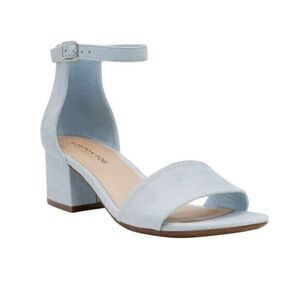 London Fog Light Blue Block Heel Sandals